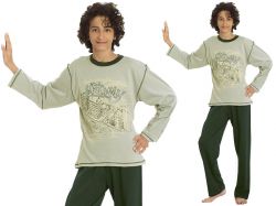 Piżama dziecięca ALAN: khaki